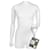 *CHANEll 09C Poncho feminino assimétrico de tricô com a marca here Branco Nylon  ref.712499