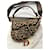 Christian Dior, Sac Dior SADDLE léopard broderie Mizza grand modèle neuf luxe Toile Tissu Noir  ref.712943