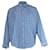 Camicia a maniche lunghe con logo Balenciaga all-over in cotone blu a righe  ref.712997