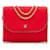 chanel Bolso con solapa CC de algodón acolchado rojo Roja Metal  ref.713167