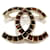 Chanel Pins & brooches Brown Gold hardware Metal  ref.714042