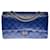 Herrliche Chanel Handtasche 2.55 Klassisches gestepptes Lackleder in Electric Blue (mit violetter Reflektion) Blau  ref.715301