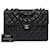 Excepcional bolso de mano Chanel Timeless Jumbo Single flap bag en cuero caviar acolchado negro  ref.715401