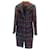 Cambon Chanel Abrigo de lana y mohair con estampado Tweed Azul  ref.715452