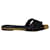 Saint Laurent Tribut 05 Slide Sandalen aus schwarzem Leder  ref.715802