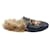 Pantofole Gucci Princetown con Applicazione Angry Cat in Pelle Nera Nero  ref.715876