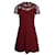 Sandro Paris Lace Mini Dress in Burgundy Red Viscose Brown Cellulose fibre  ref.715988