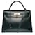 Hermès Excepcional e rara bolsa Hermes Kelly 32 alça de ombro sela em couro caixa verde  ref.717317