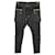 Pantalon cargo Balmain en cuir noir avec zip  ref.718081