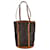 Bucket Borsa a secchiello Louis Vuitton in tela rivestita marrone  ref.718708