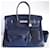 Hermès HERMES BIRKIN BAG 35 Cargo Black Navy blue Leather Cloth  ref.720218