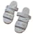 Chanel Dad sandals/mules in white cord Leather  ref.721159
