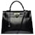 Kelly Hermès Handbags Black Leather  ref.721364