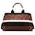 Prada Brown Striped Canapa Handbag Dark brown Cloth Cloth  ref.721501