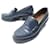 Hermès HERMES MOCCASIN SHOES WITH HEELS 40 LOAFERS SHOES NAVY BLUE LEATHER  ref.721736