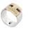 Ring Hermès ANILLO HERMES HERAKLES T 47 BICOLOR EN ORO AMARILLO Y PLATA 925 anillo de oro de dos tonos  ref.721760