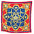 Hermès VINTAGE FOULARD HERMES CROWN 1ERE EDITION DE 1969 EN SOIE ROUGE CARRE SCARF  ref.722083