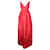 Temperley London Robe longue rouge à col licou  ref.724494