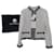 Cambon chanel#blazer#veste#tuvit#avec facture#étiquette#38#m#français Coton Polyester Tweed Noir Blanc Crème  ref.725615