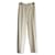 CHANEL Trousers ECRU STRAIGHT wool lined BE T34 Cream Silk  ref.725982