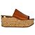 Chloé Mules con zeppa in pelle Camille marrone