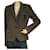 PHILIPP PLEIN Giacca blazer da donna grigia con un bottone e strass con logo sul retro 44 Grigio antracite Poliestere  ref.726562