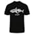 Camiseta de cuello redondo con tiburón roto de Palm Angels Negro Algodón  ref.727069