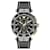 Relógio de couro Versace Greca Chrono Prata Metálico  ref.727251