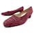 VINTAGE CHANEL SHOES PUMPS LOGO CC EMBROIDERED IN BURGUNDY SUEDE SUEDE SHOES Dark red  ref.728425