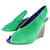 Céline Celine shoes 38 GREEN SUEDE WEDGE SANDALS + BOX SHOES  ref.728641