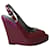 Dolce & Gabbana Chaussures Compensées Peep Toe Slingback en Cuir Verni Bordeaux Violet  ref.729579