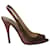 Prada Peep Toe Slingback Heels in Metallic Rose Leather Pink  ref.729599