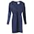 Herve Leger manga larga vendaje vestido en rayón azul Rayo Fibra de celulosa  ref.729600