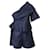 Chloé Chloe Asymmetrical Pleated Playsuit in Navy Blue Cotton  ref.729612