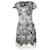 Prada Short Sleeve Lace-Print Mini Dress in Ivory Viscose White Cream Cellulose fibre  ref.729631