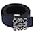 Cintura Loewe Anagram in morbida pelle di vitello granulata Blu Navy Vitello simile a un vitello  ref.729651