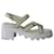Gucci Interlocking GG Sandaletten mit Blockabsatz aus weißem Leder  ref.729667