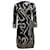 Vestido cruzado estampado de Diane von Furstenberg en seda negra y blanca  ref.729773