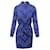 Diane Von Furstenberg Patterned Wrap Dress in Electric Blue Silk  ref.729786