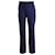 Gerade geschnittene Balenciaga-Hose aus marineblauer Baumwolle  ref.730430