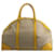Prada Reisetasche Duffle aus gelbem und beigem Segeltuch Mehrfarben Leinwand  ref.730446