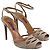 Ralph Lauren Ankle Strap Peep Toe Heels aus beigem Wildleder - Ansicht 2