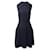 Alaïa Geripptes Skaterkleid Silhouette aus schwarzer Schurwolle  ref.730506