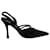 Manolo Blahnik Slingback Zapatos de salón con punta en punta en satén marrón oscuro Castaño  ref.730538