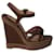 Christian Louboutin Zero Problem Espadrille Wedges in Brown Leather  ref.730568