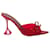 Amina Muaddi Rosie Crystal Embellished Mules in Red PVC Plastic  ref.730602