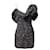 Vestido de seda gris con hombros descubiertos y volantes de Magda Butrym con estampado de piel de serpiente  ref.730646