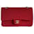 Chanel classic lined flap medium cotton jersey red gold hardware timeless vintage Dark red Leather  ref.730829