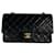 Timeless Chanel clássica aba forrada ferragens douradas em pele de cordeiro atemporal vintage preto Couro  ref.730835