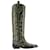 Ganni Knee High Embroidered Western Boots in Black Leather  ref.732441